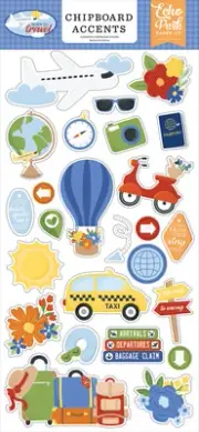 3 Pack Echo Park Chipboard 6"X13"-Accents, Born To Travel 5A002L3F-1GMJ1