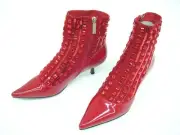 LADIES BOOTS RED PATENT SIZE 38 LEATHER DRESS FORMAL PARTY Heels VIA NOVA MAGICA