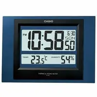 在飛比找Yahoo!奇摩拍賣優惠-CASIO CLOCK 數位溫度顯示掛鐘/座鐘兩用-藍黑 型