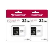 2 Pack Transcend 32GB MicroSD Memory + Adapter for Android Drones MP3 Dashcam