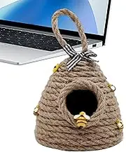 Beehive Ornaments - Hand Woven Bee Hive Decorations | Rustic Honey Bee Figurine, Tiered Tray Decorations for Kitchen Porch Home Shelves Themed Party Farmhouses
