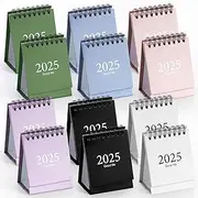 12 Pcs Mini Desk Calendar 2025, Mini Desk Calendar 2024-2025 - Runs From Jul. 2024 until Dec 2025, Small Desktop Calendar Thick Paper Twin-Wire Binding for Home Office School
