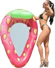 3 Pool Lounger Float Strawberry | Pool Hammock Floating Lounger - Inflatable Relaxing Water Hammock Floatie for Swimming Pool Tanning Lounge Strop-au