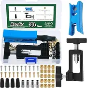 Keadic 50 Pcs Bicycle Hydraulic Hose Fitting Insert Tool with Needle Driver Insertion Tool, Lever Covers, Brake Olive and Brass Connecting Insert Kit for Bike BH90/BH59 Replacement Part