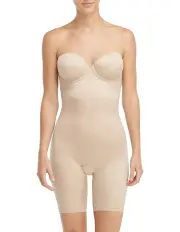 [Spanx] Shape&Trade Suit Your Fancy Strapless Cupped Mid-thigh Bodysuit