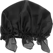 Baluue Imitation Silk Headscarf Scarves Braid Silk Bonnets Sleeping Hat Hair Care Cap Curly Hair Bonnet for Cap Scrub Caps Women Black Imitation Silk Satin