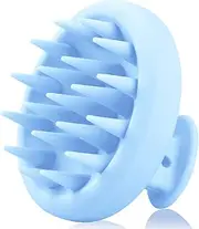 BEAUTLOHAS. Silicone Scalp Massager Shampoo Brush, Shower Scalp Scrubber with Soft Bristles, Scalp Brush for Hair Growth & Dandruff Treatment, Wet Dry Hair Massager for All Hair Types of Women (Blue)
