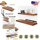 Heavy-Duty 24" Wall-Mounted Acacia Floating Shelves – Rustic Decor Essentials