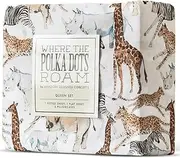 Where The Polka Dots Roam Safari Animals Full Bedsheet Set for Kids - Jungle Adventure Bedding for Explorers, Includes Fitted Sheet, Flat Sheet and Pillowcases - Wildlife Wonders Decor for Boys Room
