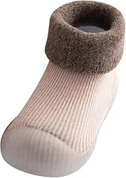 [Generic] Slides Boys 4 Girls Socks Slipper Soft Baby Boys Rubber Shoes Sole Solid Toddler Kids Knit Stocking Warm Baby Care Boys Size 2 Slippers