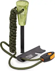 Outdoor Fire Starter Kit 8-in-1 Ferro Rod Paracord Waterproof Flint for Camping