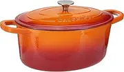 Crock Pot Artisan Oval Enameled Cast Iron Dutch Oven, 7-Quart, Sunset Orange