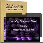 KEANBOLL Privacy Tempered Glass Screen Protector Designed for MacBook Air 13.6 inch (M3 / M2 Chip, Model: A3113 A2681), Anti Blue Light and Anti Glare (Tempered Glass) Shield