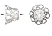Bead Cap, 100 Silver Plated Brass 9x6mm Filigree Basket to Fit 9-11mm Beads