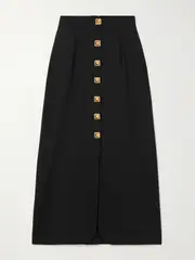 [DESTREE] DESTREE - Ivan Pleated Cady Midi Skirt - Black - FR 34 FR 34 Black