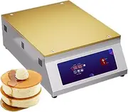 1400/2800W Pancake Maker, 50~300°Celectric Soufflé Maker, Soufflé Maker with 8 mm Copper Heating Plate and Temperature/Time Control for Home Kitchens, Restaurants and Snack Bars A