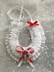 Sydney Swans AFL licenced tag on AU Made brides Wedding horseshoe garter match