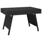 NNEVL Foldable Side Table Black 60x40x38 cm Poly Rattan