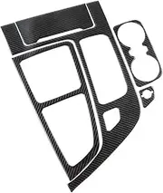 ALGUES Carbon Fiber Center Console Gearshift Decoration Frame Cover Gear Sticker Trim for Audi Q7 2016-19 LHD Interior Accessories