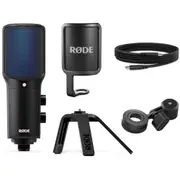 RODE NT-USB+ USB Condenser Microphone Includes Tripod stand, pop shield and ring mount, On-mic mix control, studio-grade [RODNTUSBPLUS]