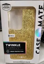 Case-Mate Twinkle Stardust Case For Samsung Galaxy S21 Ultra 5G Gold Glitter