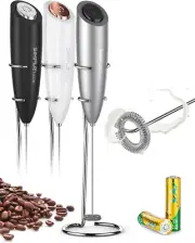 Milk Frother Handheld Battery Operated Electric Foam Maker with Whisk and Stand