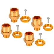 Wheel Hex Hub Adapter 12mm To17 mm for 1/10 RC Car Upgrade 1/8 Tires (Golden)