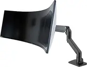 BEWISER Single Monitor Arm Heavy Duty Aluminum Gas Spring Mount for Flat/Ultrawide/Cruved Monitor 34-49 inch and New 57 inches Screen，C Clamp-Holds Up to 44 lbs，Black