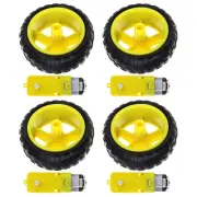 4* Smart Robot Car Plastic Tire Tyre Wheel +4* 6V Gear Motor Set For Arduino N