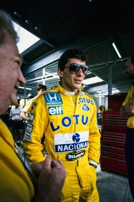 Ayrton Senna British GP at Silverstone on July 12 1987 in Silverst- Old Photo 2