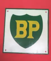 BP Cast Iron Sign Petrol Oil Man Cave Bar shed garage - 16 cm x 16 cm 1kg