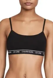 Calvin Klein Women Black Modern Cotton Unlined Bralette Size XS