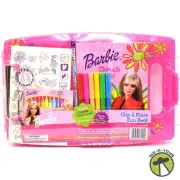 Barbie Clip & Store Fun Desk with Sketch Pad & Colors 2002 Rose Art #6155