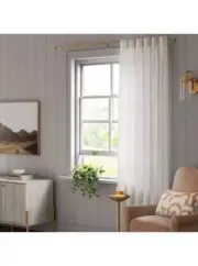 Threshold Ivory Pebble Satin Single Light Filtering Curtain Panel 34" x 84" NEW