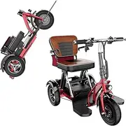 Folding Mobility Scooter,Foldable Lightweight Electric 3-Wheel Scooter, 3 Speed Adjustment, Adults Rear Wheel Dual drive-55km(48V8AH/30KM)