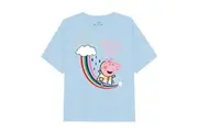 Peppa Pig Girls Rainbow slide T-Shirt (Light Blue) (5-6 Years)