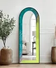 Celestial Green and Teal – Abstract Floor Mirror