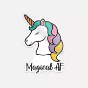 Magical AF Unicorn Car Bumper Vinyl Sticker Decal