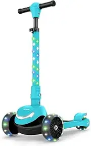 Jetson Jupiter Jumbo Teen 2-Wheel Kick Scooter | Includes LED Lights on Handlebar, Stem & Deck | 7 Preprogrammed Light Patterns | Lightweight Design | Easy-Folding Mechanism, Ages 8+