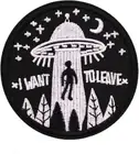 Sew or Iron on Patches, 2pcs I Want to Leave Design Patches for Clothing, Round