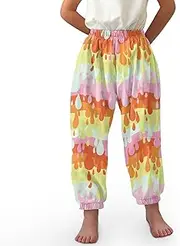 [TENMET] Kids Tie Dye Harem Pants Boys Girls Athletic Joggers for Yoga Dance Play Loose Fit Sweatpants Lightweight M-XL