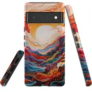 For Google Pixel 6 Pro Tough Protective Cover, Sunny Waves