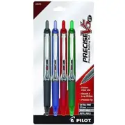 Pilot Rolling Ball Pen Precise V5 RT Retractable Assorted Inks, Pack of 4 26055