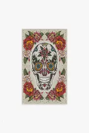 90' x 150' | Machine Washable Runner Rug | Kid & Pet Friendly | Indoor Rug | Sugar Skull Flatwoven Rug | Ruggable