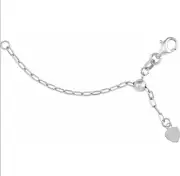 3" 14k 1.65mm ADJUSTABLE Paperclip White Gold Lobster Necklace Chain Extender