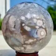 1.26LB Natural Sakura Flower Agate QUARTZ Sphere Crystal Ball Healing