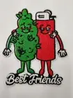 Best Friends Patch Iron or Sew on badge Weed and Lighter bud