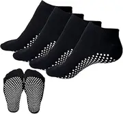 [KEYRI] Non Slip Yoga Socks Pilates Socks Cotton Yoga Socks for women and men with Grips,Ballet Home Hospital Fitness Sports Socks,Full Toe Ankle Non-Slip Grip Socks,One Size