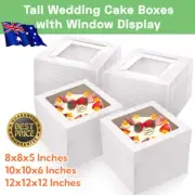 8/10/12 Inches Cake Boxes Display Window Face Tall Wedding Cake Boxes Up to 50PC