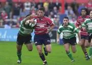 Henry Paul of Gloucester breaks away from Tauna'holo Taufahema of - Old Photo